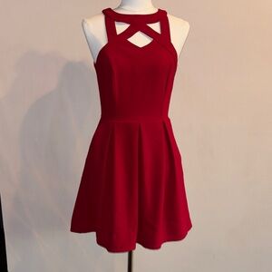 Speechless Red Cutout Mini Dress